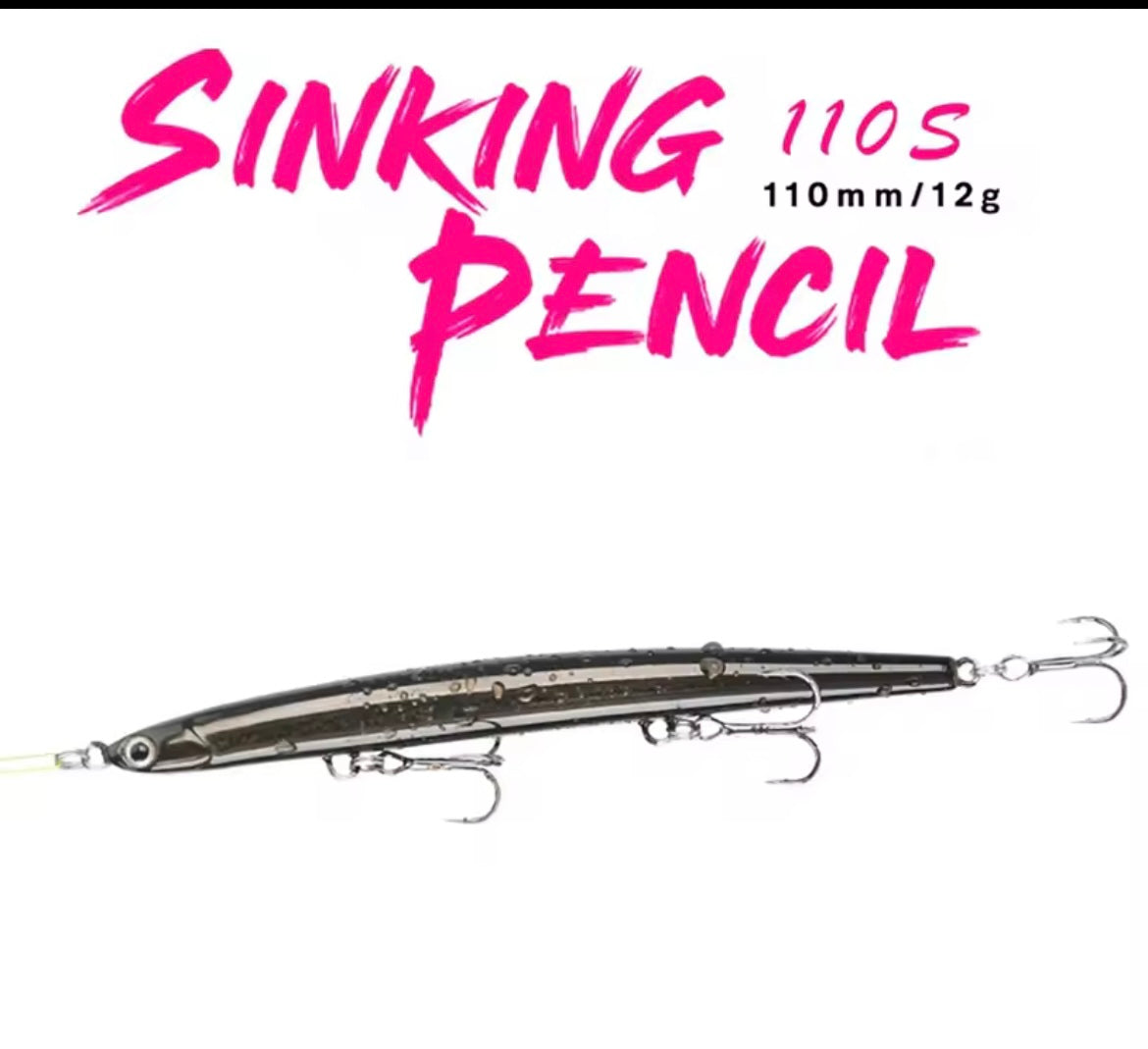 Medium Sinking Ultra Long Casting Pencil Bass Lure 110mm 12g