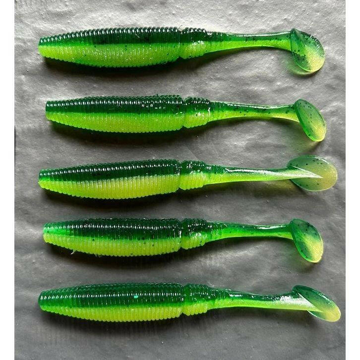 4.5” & 4” Ribbed Bass Lure Shad Set - Bass Lures UK