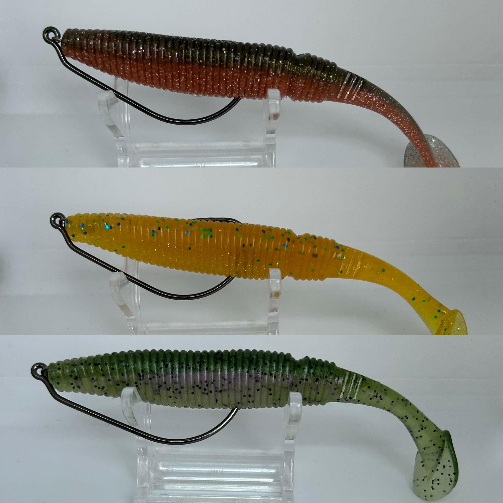 4.5” & 4” Ribbed Bass Lure Shad Set - Bass Lures UK