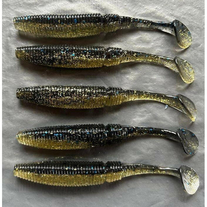 4.5” & 4” Ribbed Bass Lure Shad Set - Bass Lures UK