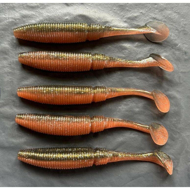 4.5” & 4” Ribbed Bass Lure Shad Set - Bass Lures UK