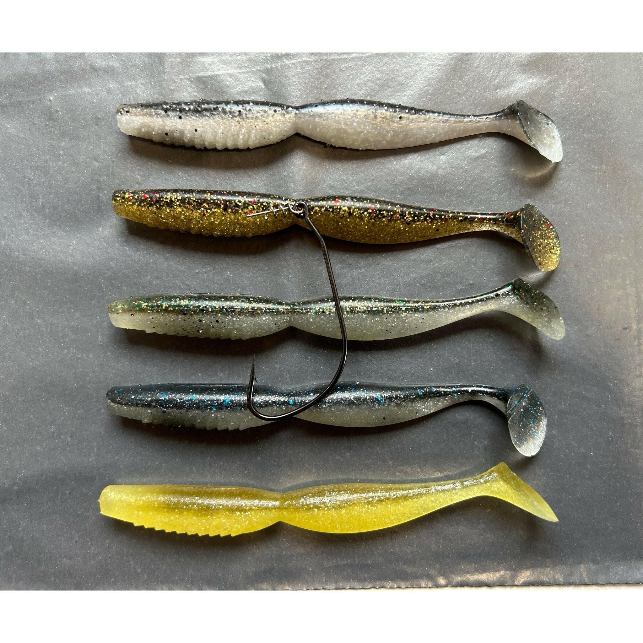 5” & 4” Spindle Paddletail Spinning Bass Lure Sets - Bass Lures UK