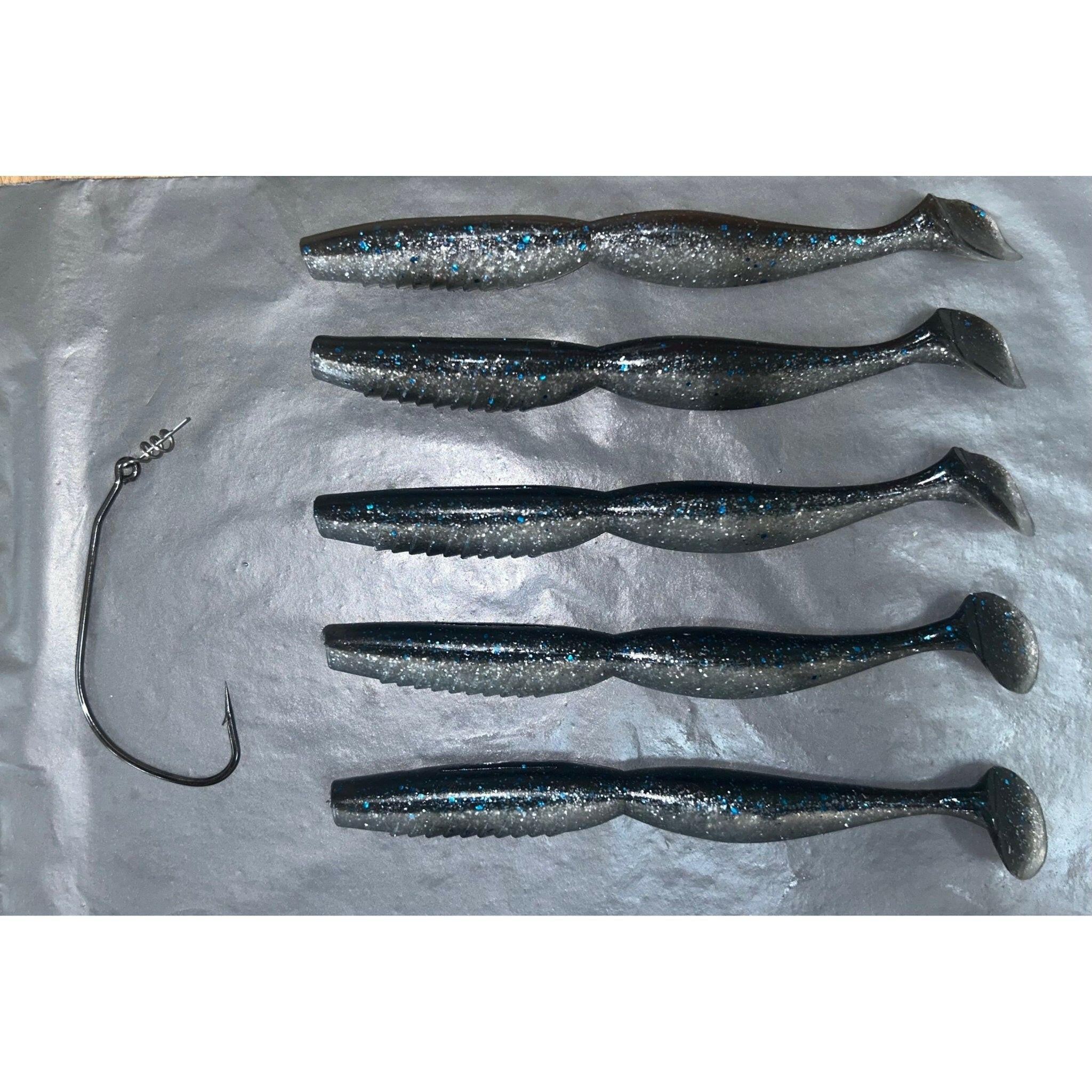 5” & 4” Spindle Paddletail Spinning Bass Lure Sets - Bass Lures UK
