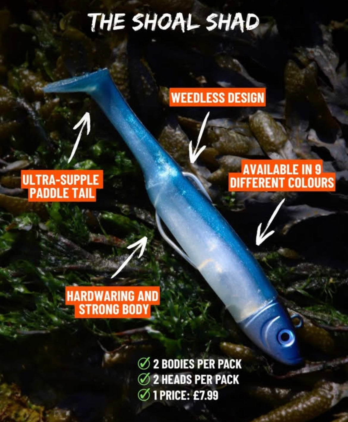 Drift Weedless Shoal Shad Double Combo Bass Lure