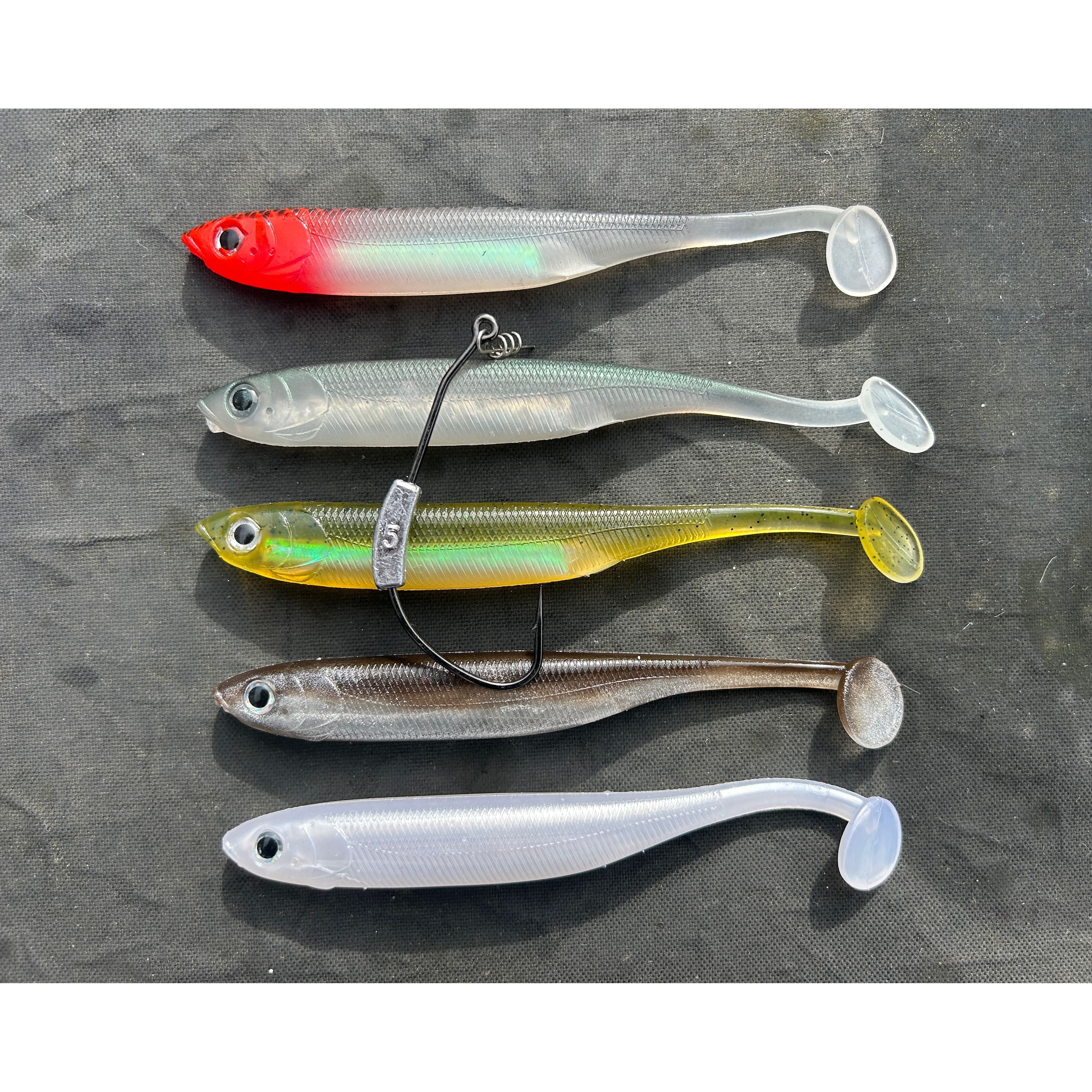 4.5” Soft J Shad Style Bass Lure Sets 125mm 18g