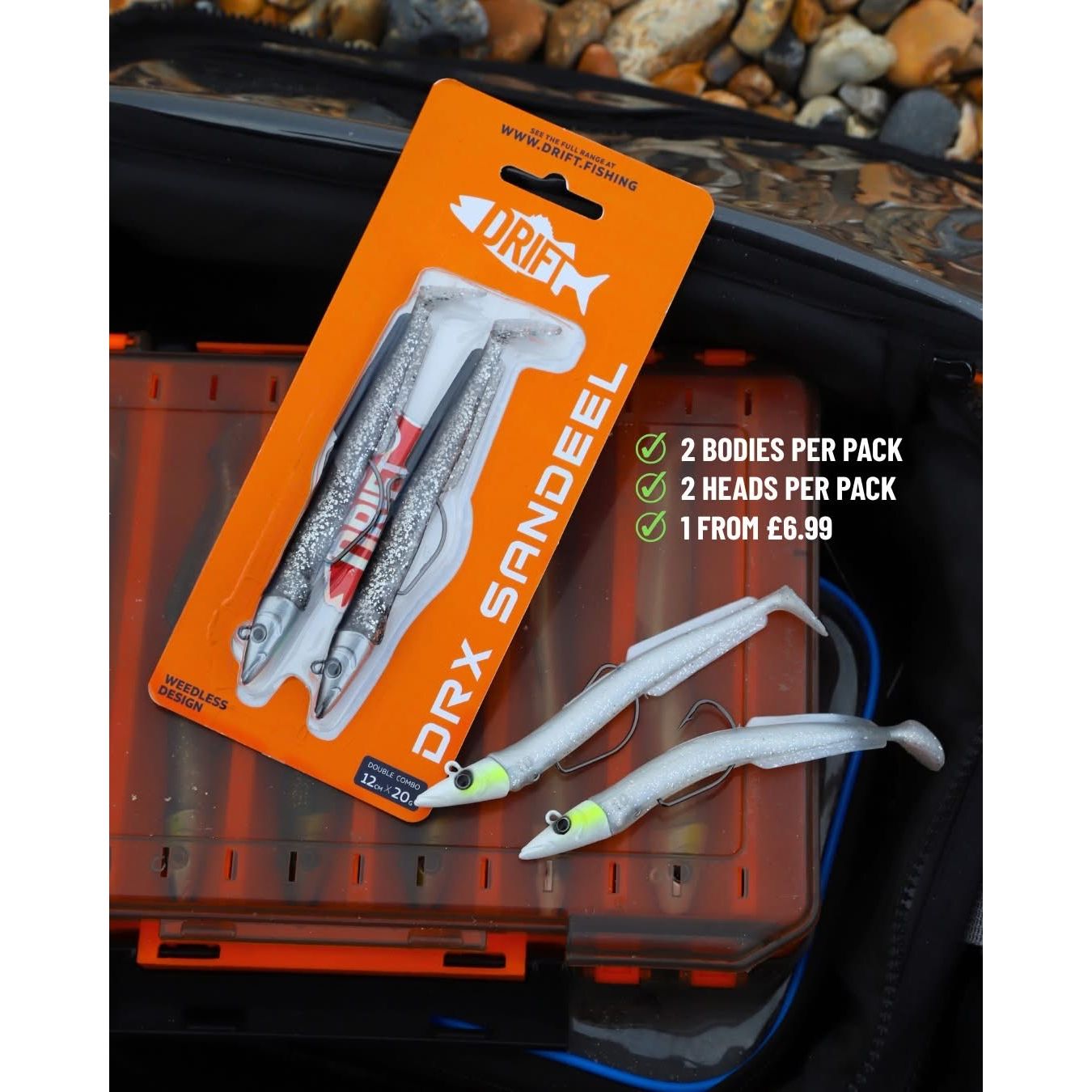 Drift DRX Weedless Sandeel Double Combo Bass Lure