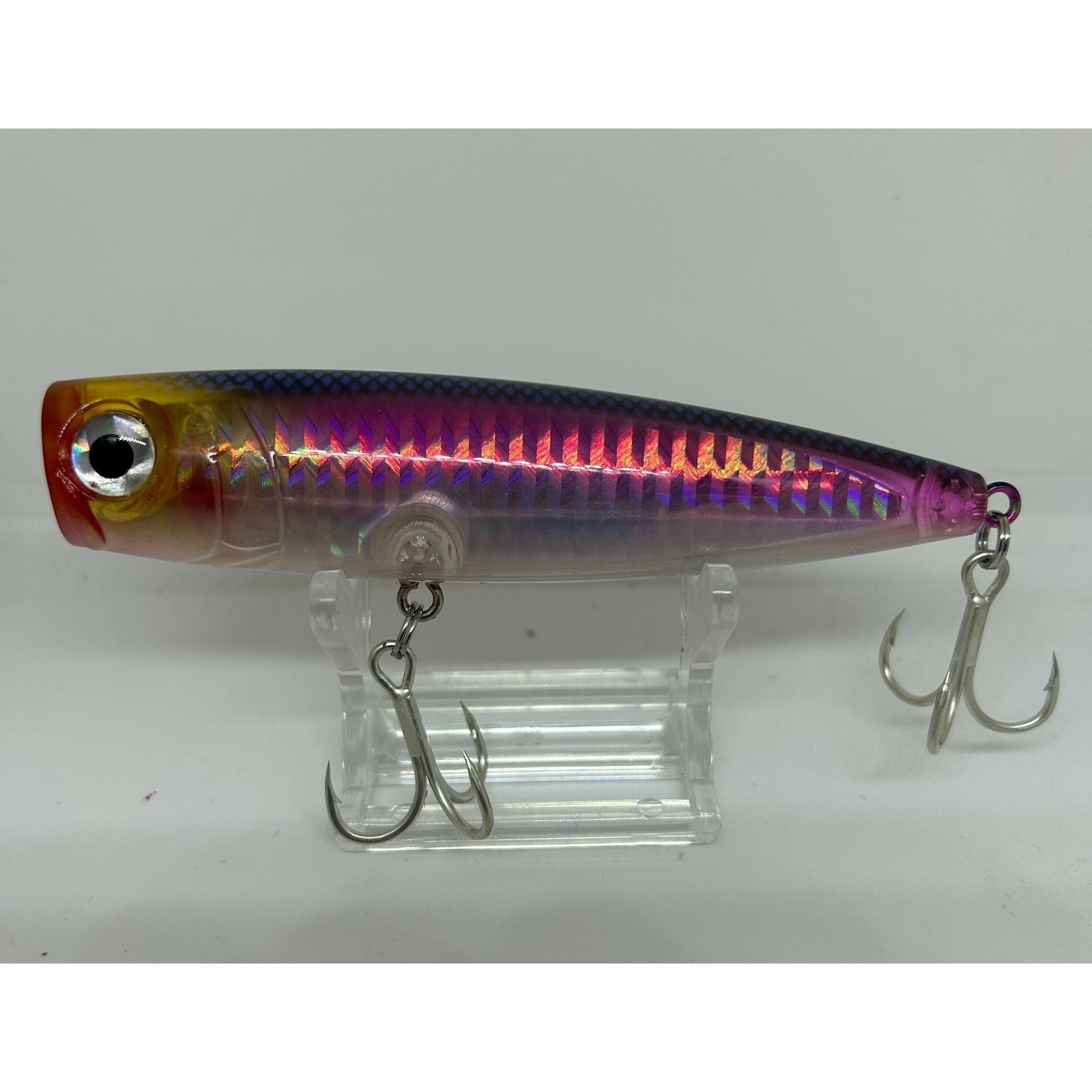 Small 3D Prism Surface Popper Topwater Bass Lure 105mm 23g - Bass Lures UK