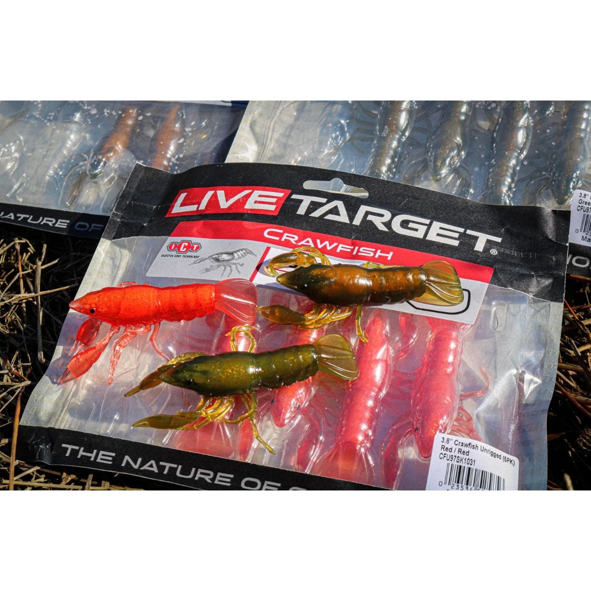 Live Target Crawfish Soft Plastic Bass Lure Packs (inc 1 hook)