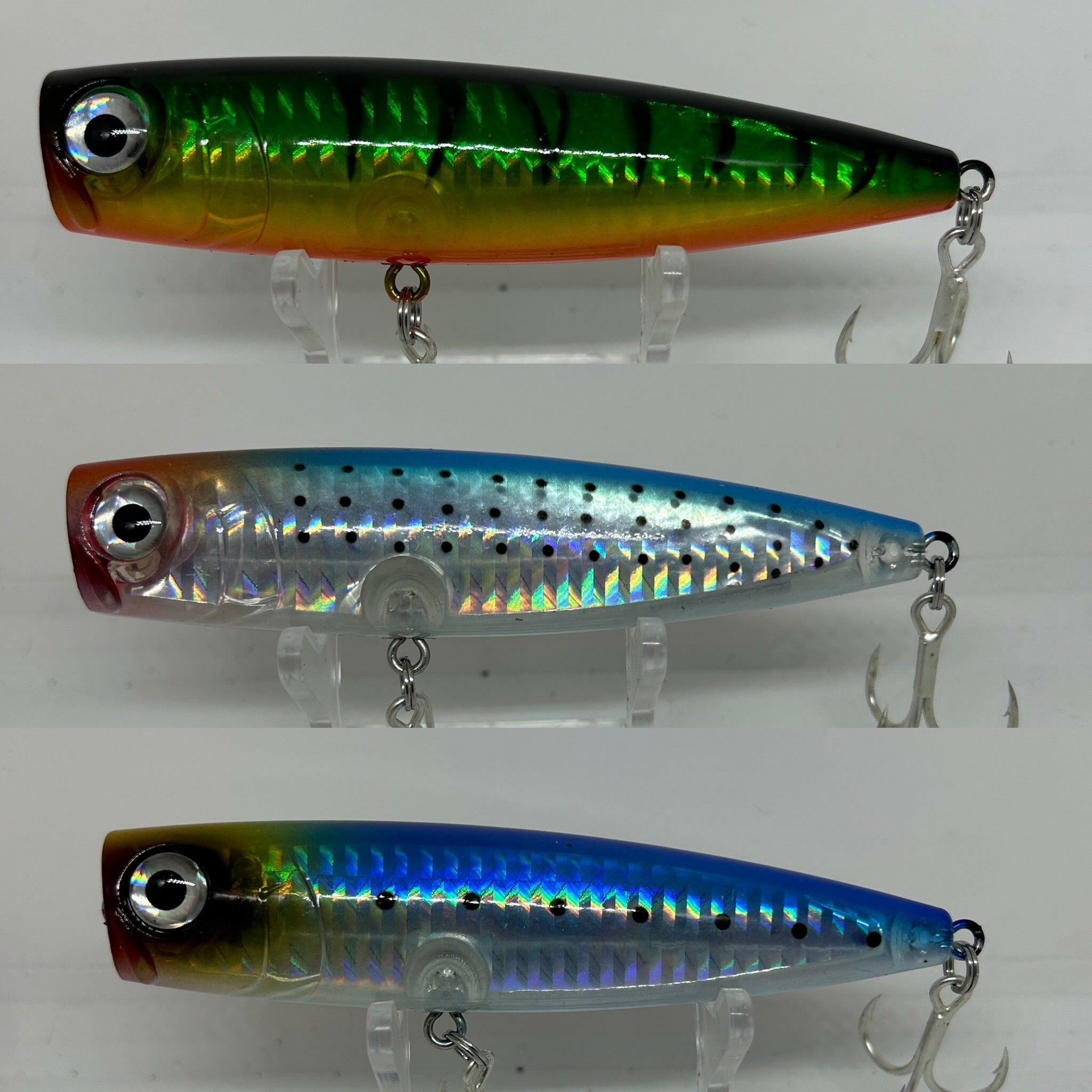 Small 3D Prism Surface Popper Topwater Bass Lure 105mm 23g - Bass Lures UK