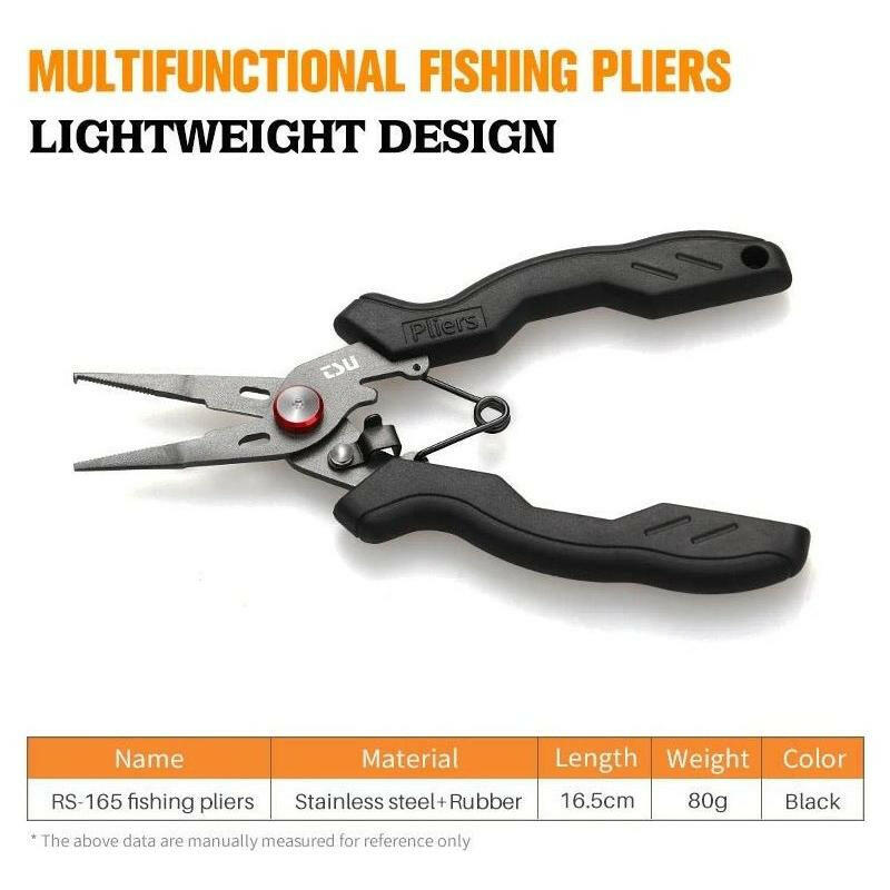 Fishing Multi - Tool Pliers for Braid & Split Rings 18cm 80g - Bass Lures UK