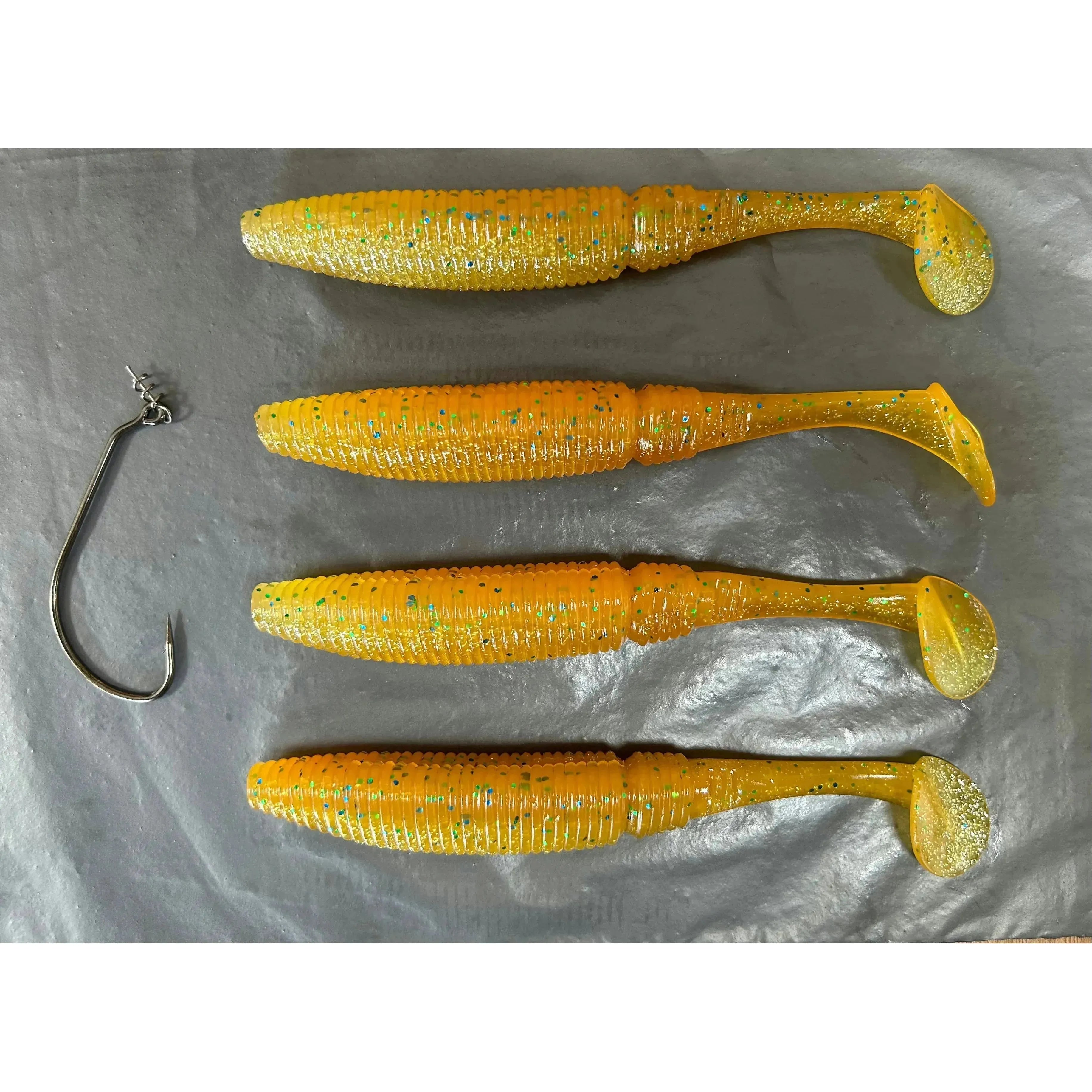 5” Ribbed Shad Bass Lure Sets - Bass Lures UK