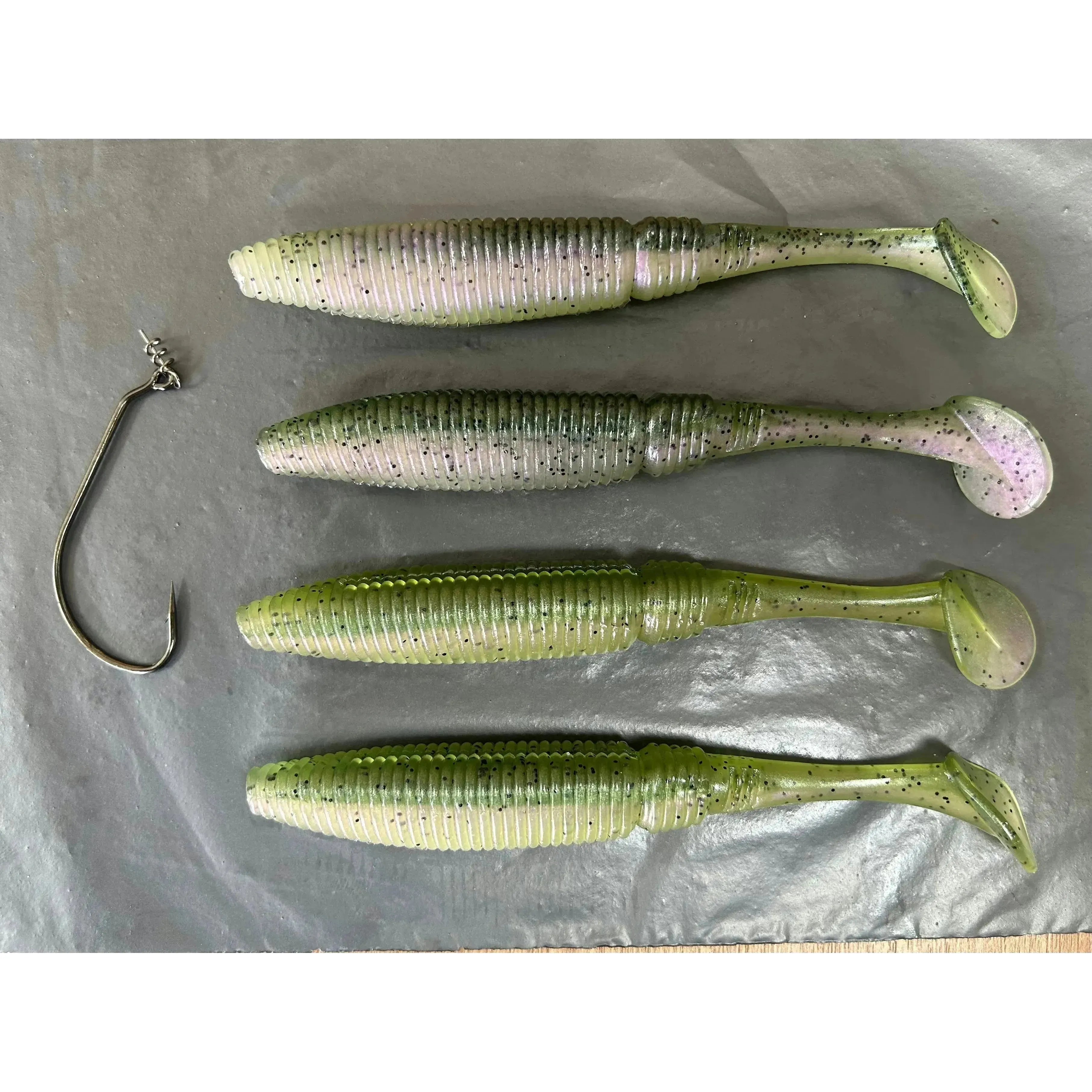 5” Ribbed Shad Bass Lure Sets - Bass Lures UK