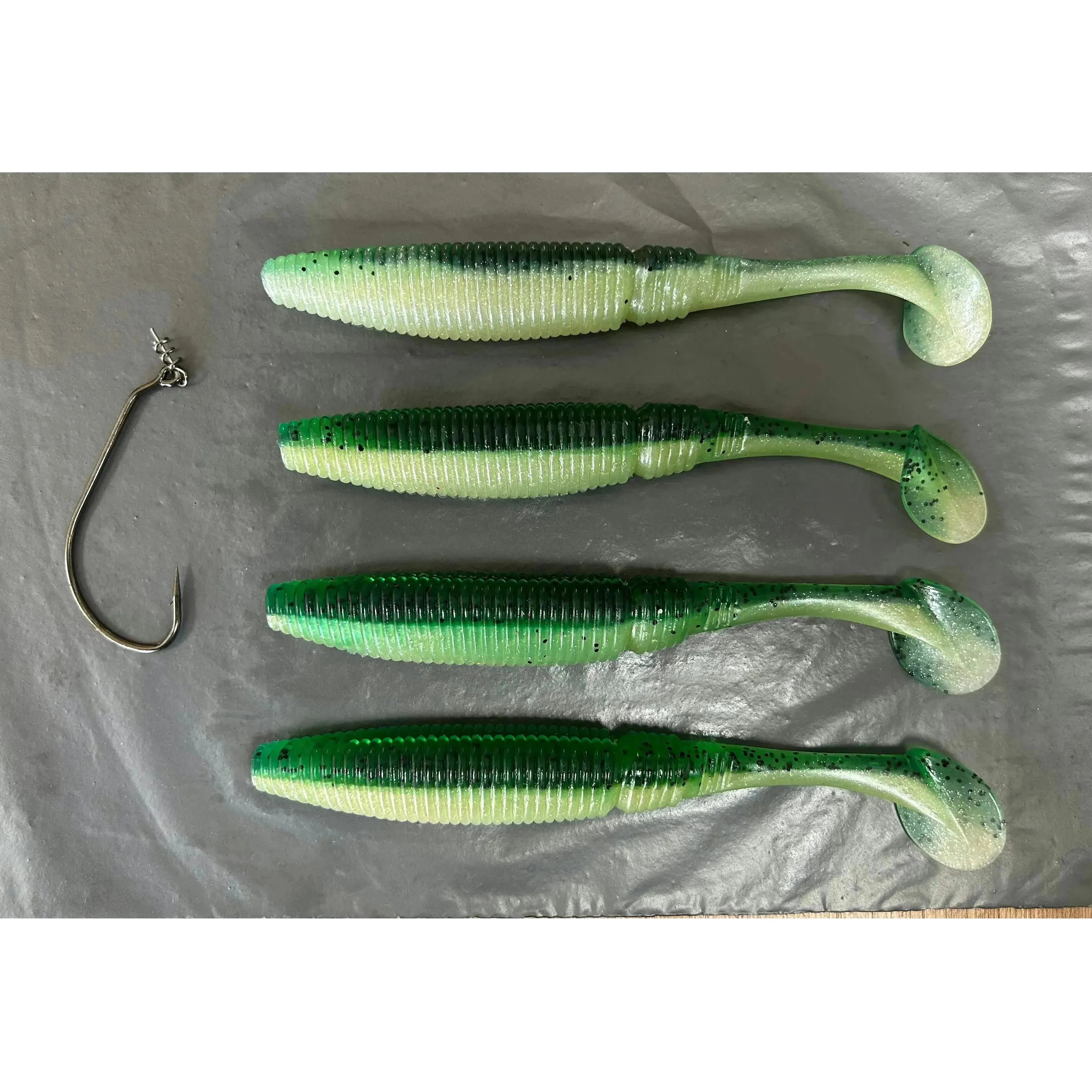 5” Ribbed Shad Bass Lure Sets - Bass Lures UK