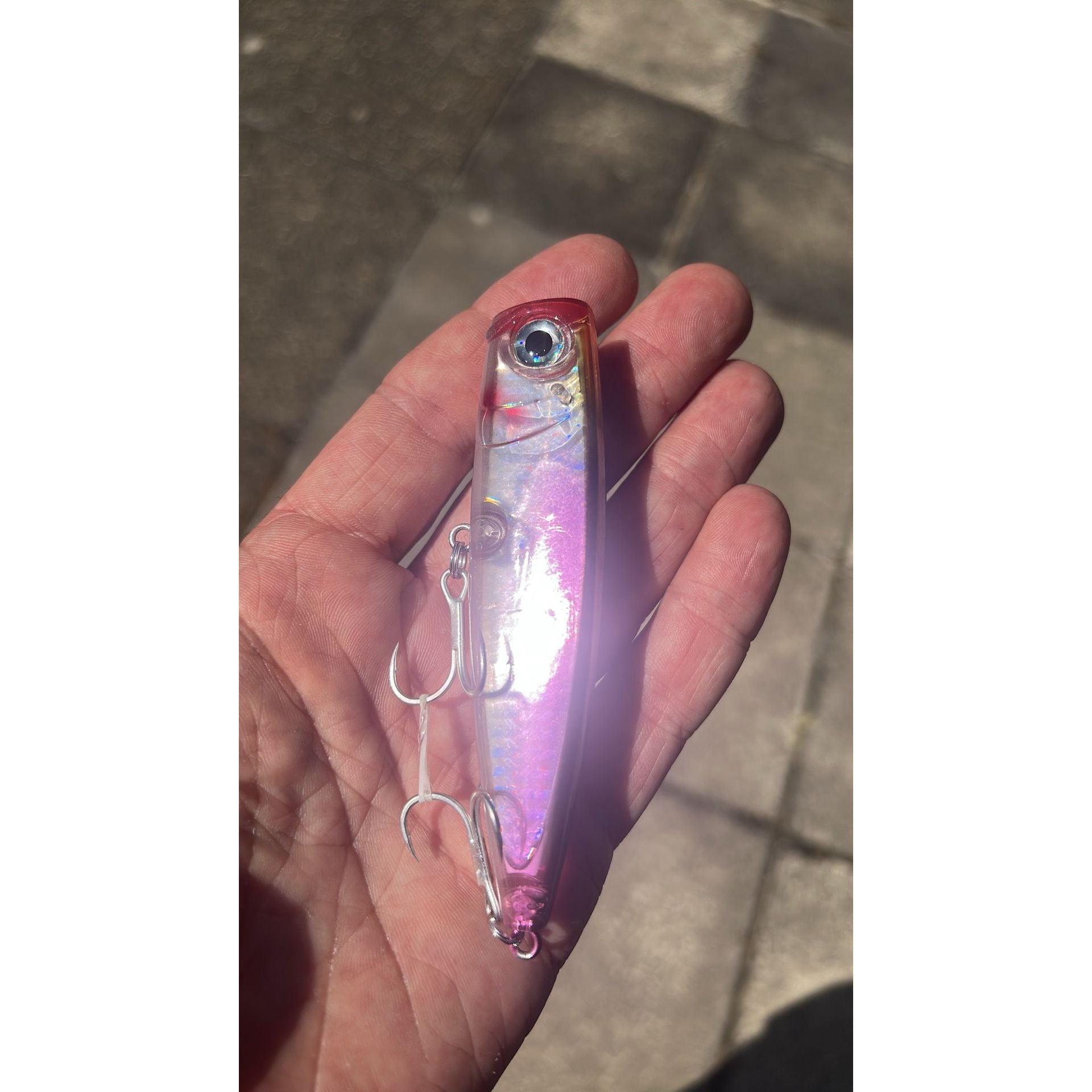 Small 3D Prism Surface Popper Topwater Bass Lure 105mm 23g