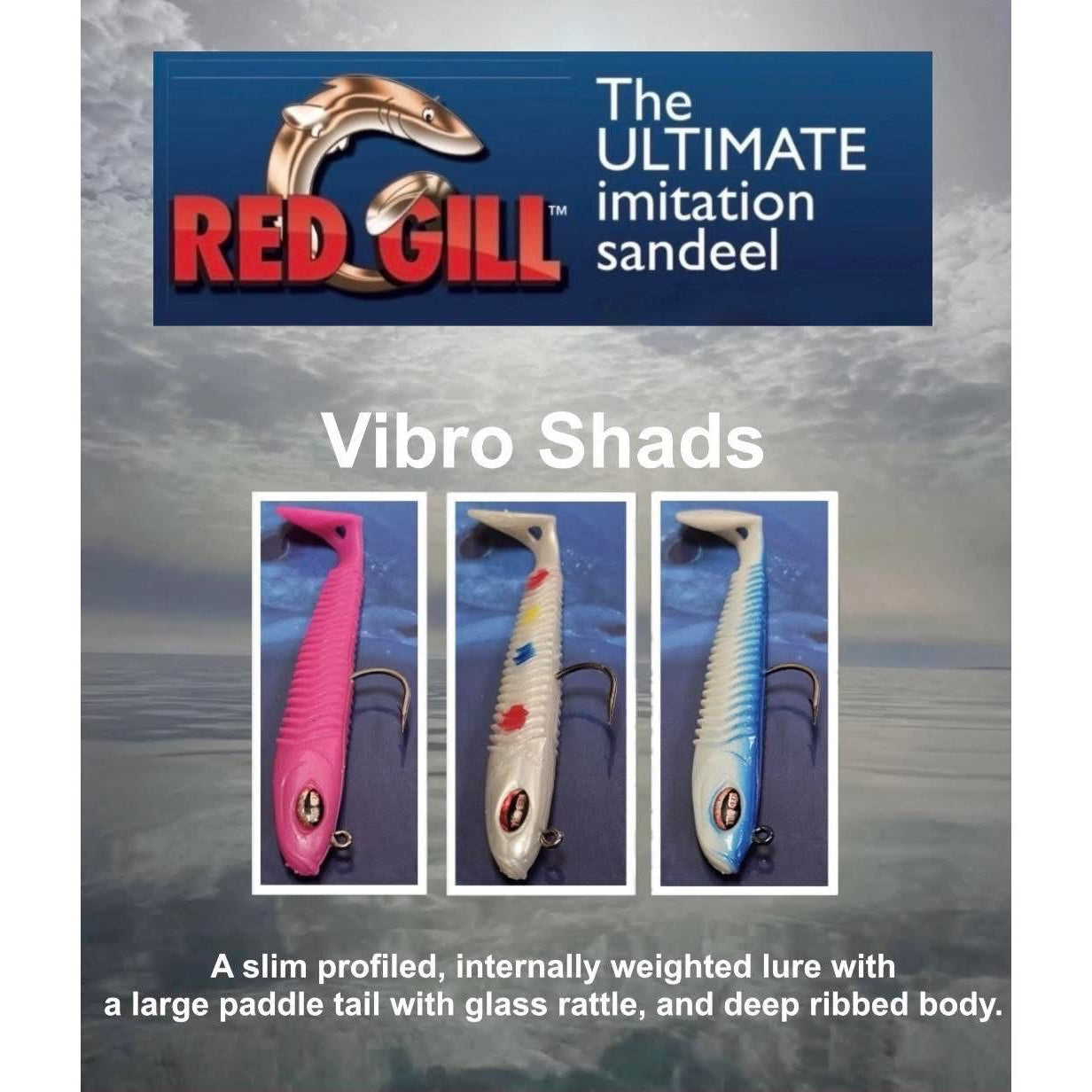 Red Gill Vibro Shad Bass Lures 130mm 22g (3 Pack)