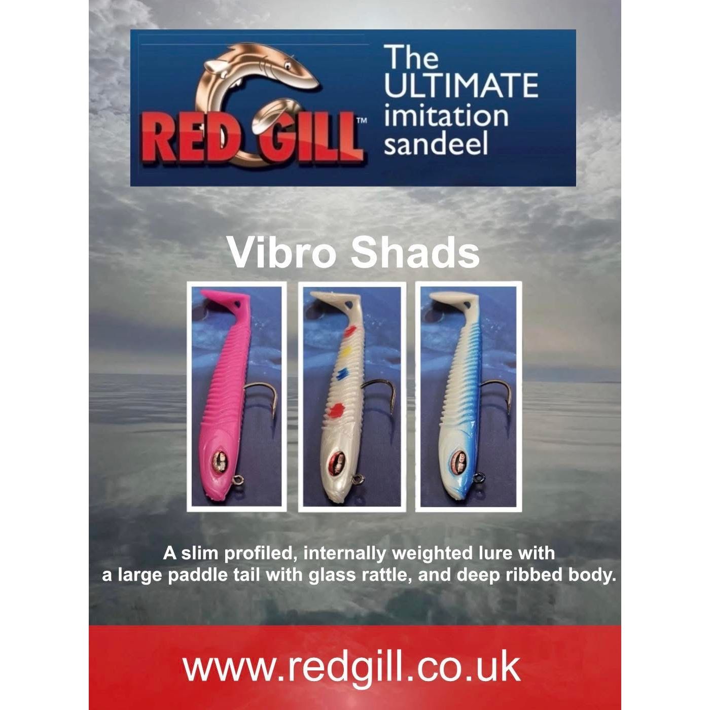 Red Gill Vibro Shad Bass Lures 130mm 22g (3 Pack)