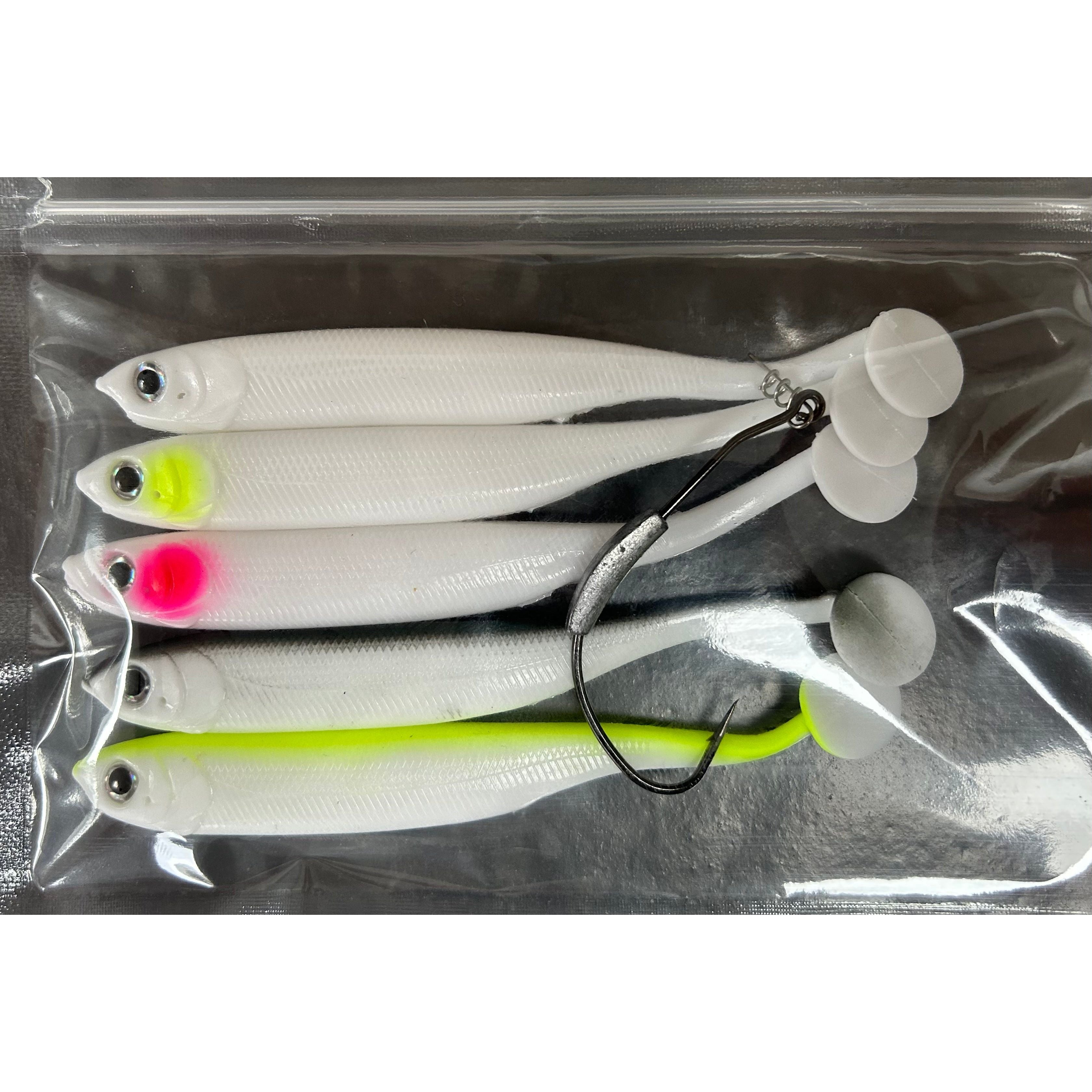 4.5” Soft J Shad Style Bass Lure Sets 125mm 18g