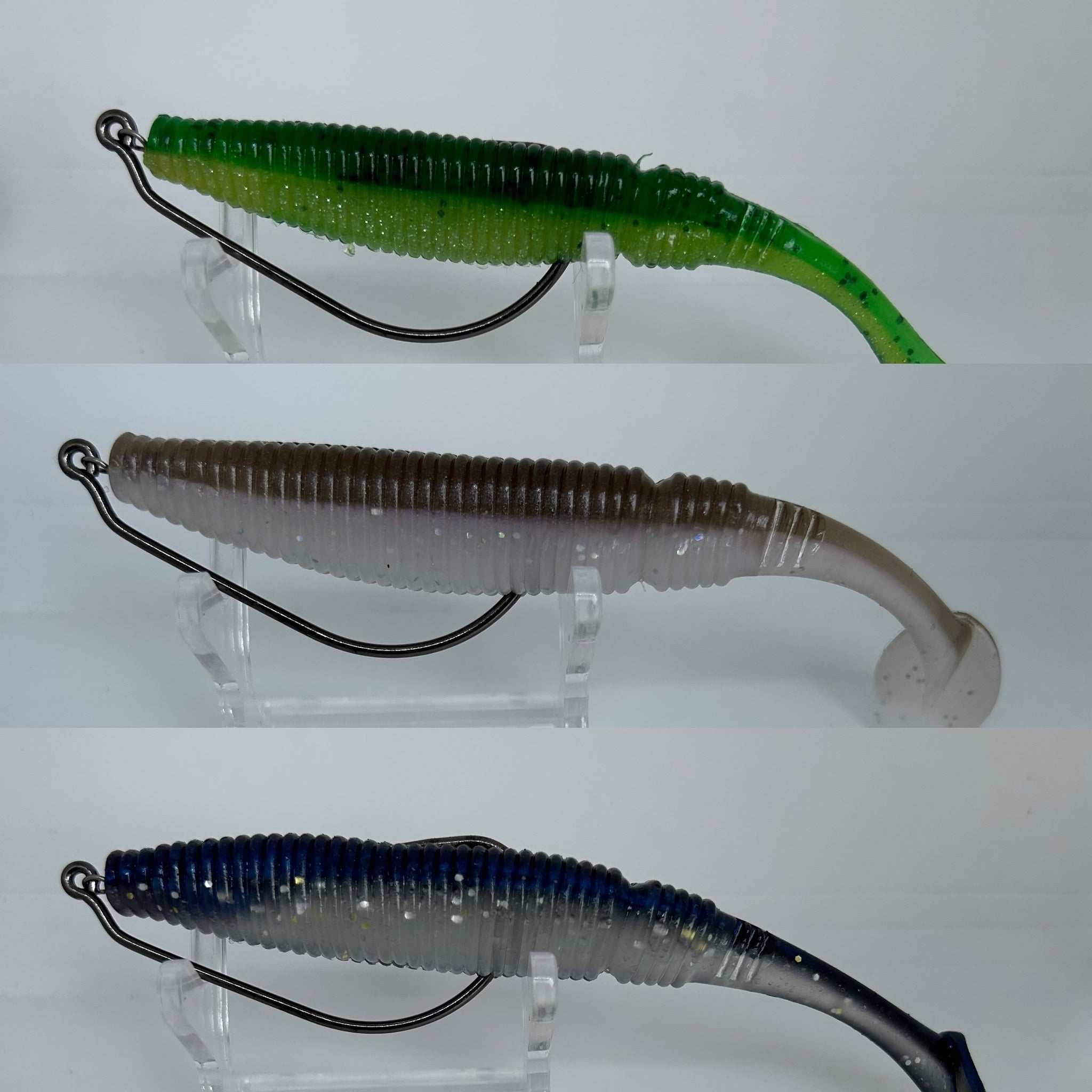 4.5” & 4” Ribbed Bass Lure Shad Set - Bass Lures UK