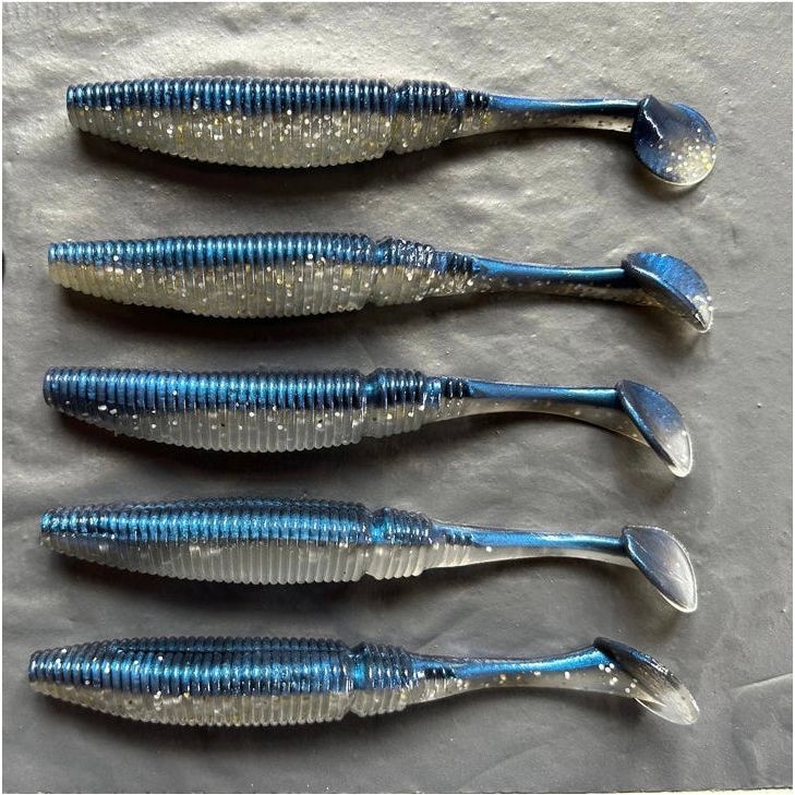 4.5” & 4” Ribbed Bass Lure Shad Set - Bass Lures UK