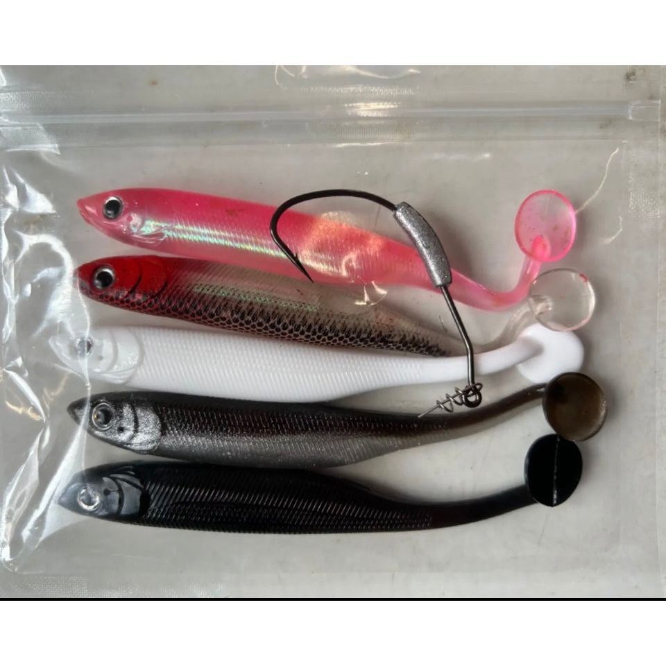 4.5” Soft J Shad Style Bass Lure Sets 125mm 18g - Bass Lures UK