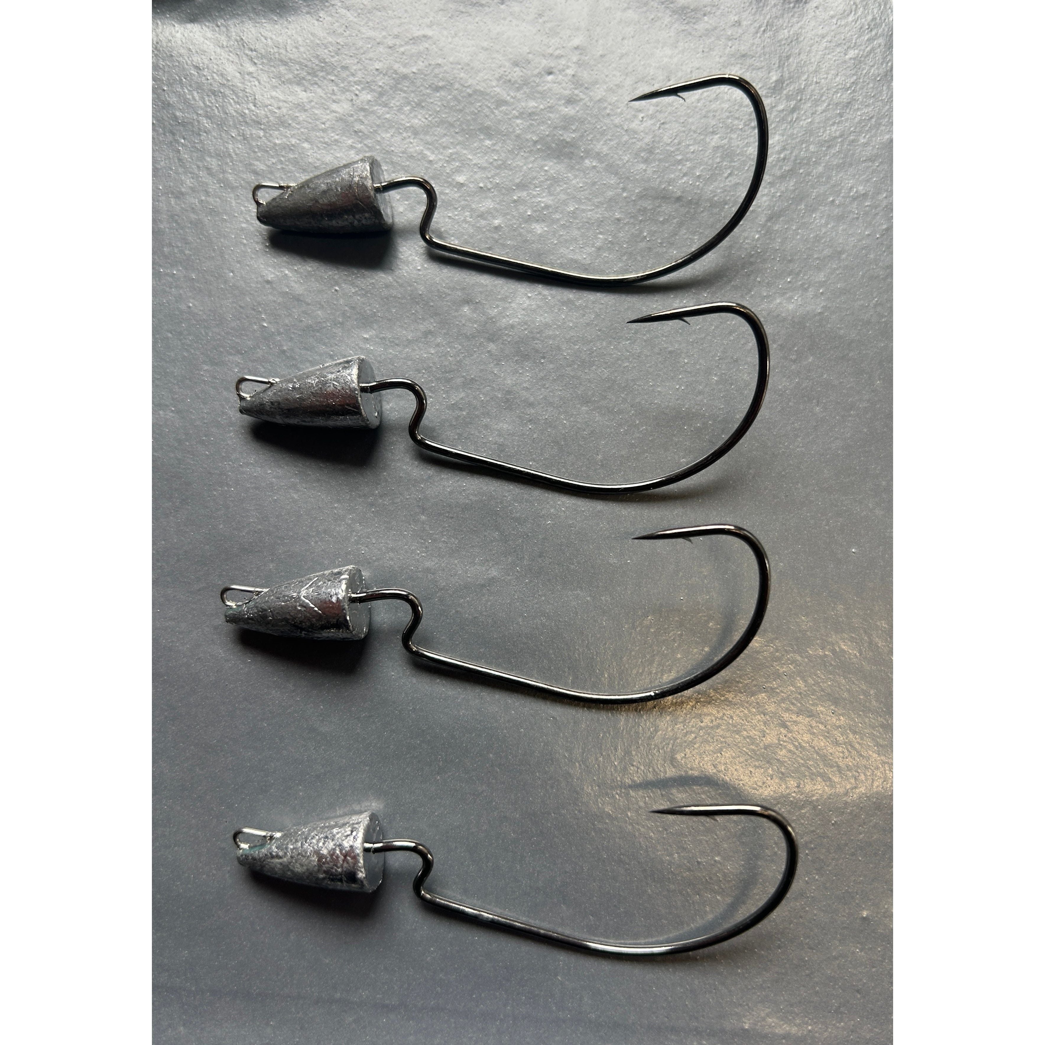 1 4 ounce weighted hooks for bass fishing Dovesun 12PCS Underspin Swimbait - Swimbait & Worm Weedless Hooks Saltwater & Freshwater Offered in multiple sizes 1 4 ounce weighted 3