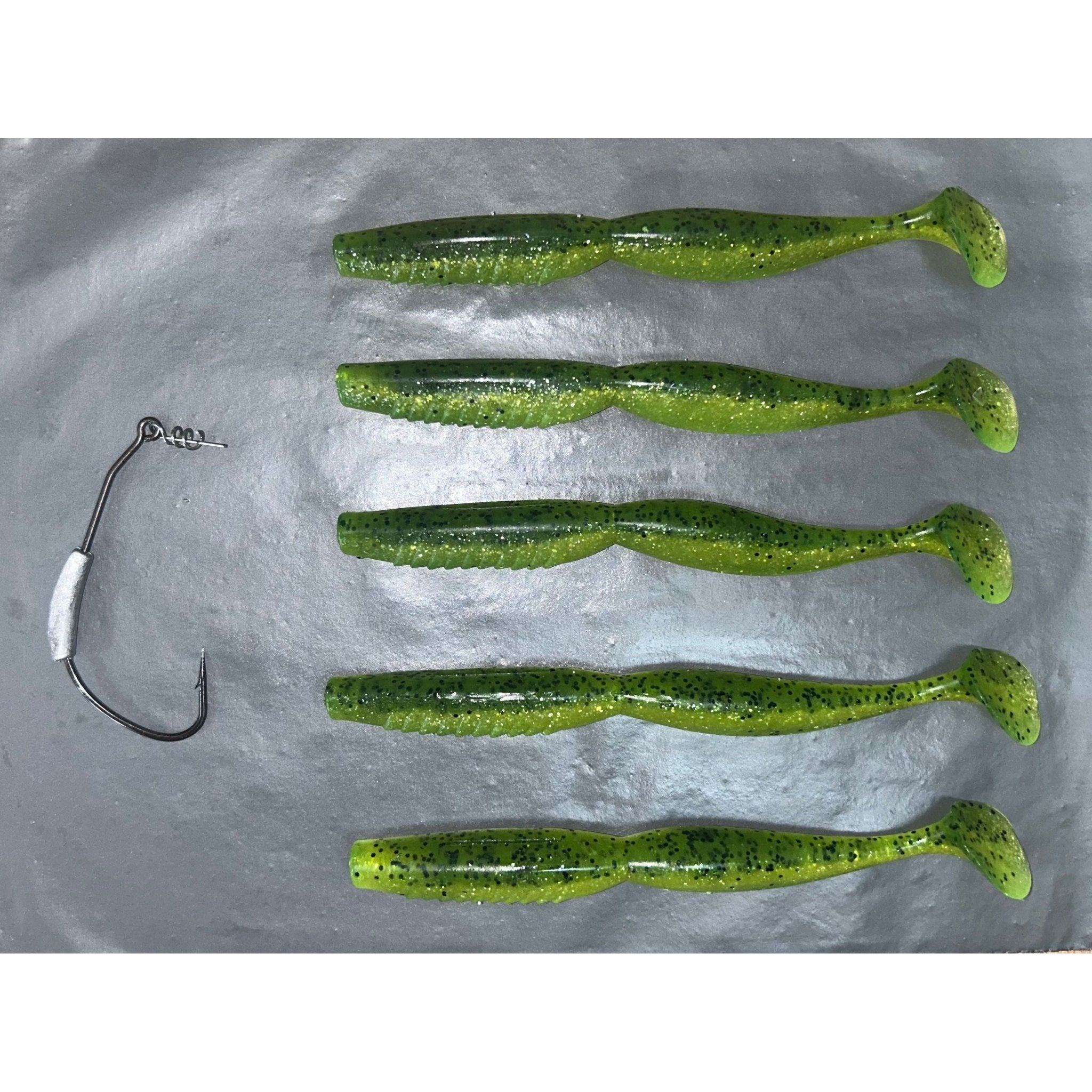 5” & 4” Spindle Paddletail Spinning Bass Lure Sets - Bass Lures UK