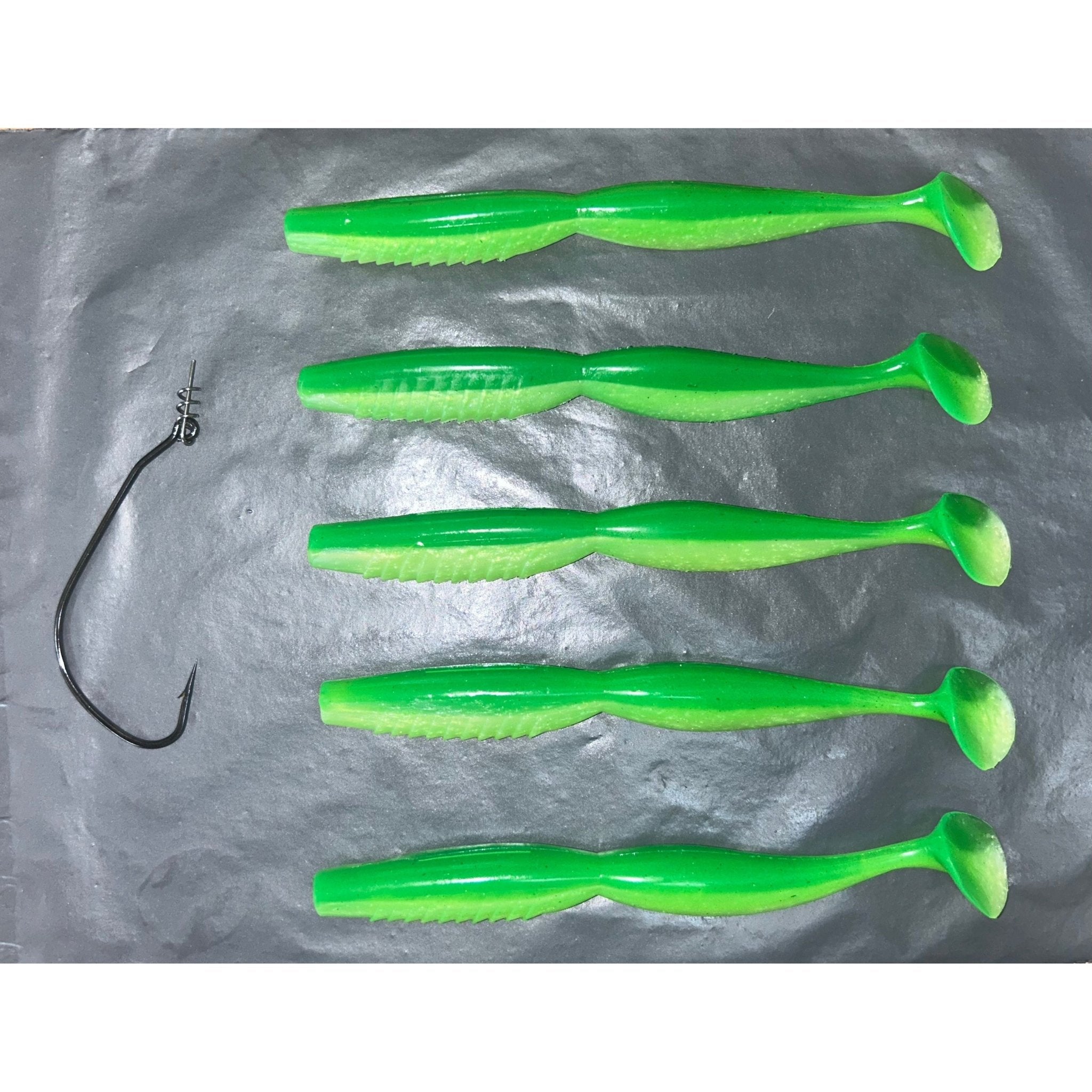 5” & 4” Spindle Paddletail Spinning Bass Lure Sets - Bass Lures UK