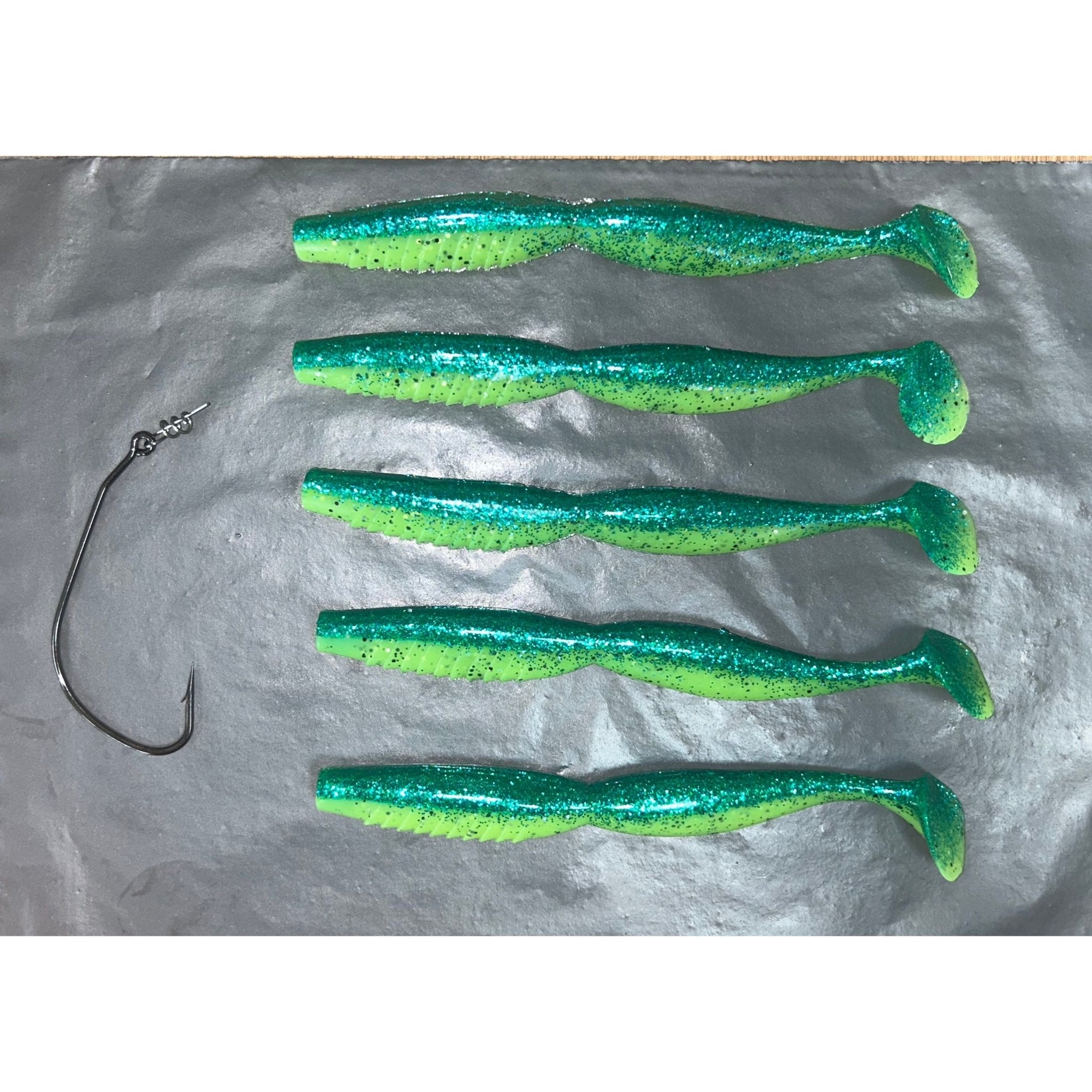 5” & 4” Spindle Paddletail Spinning Bass Lure Sets - Bass Lures UK