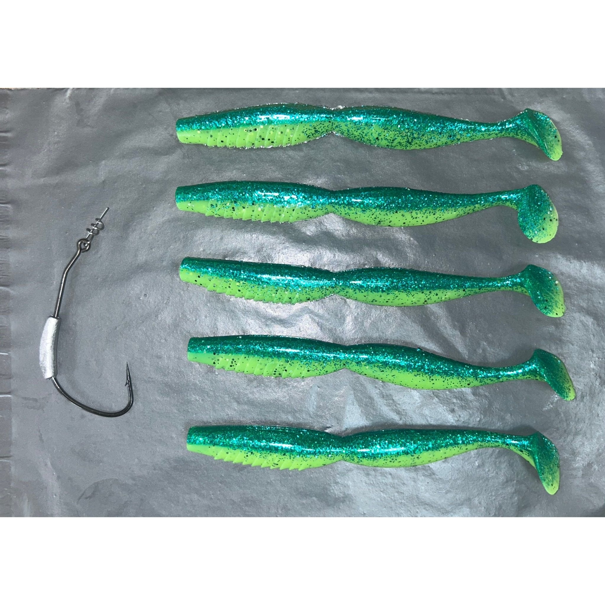 5” & 4” Spindle Paddletail Spinning Bass Lure Sets - Bass Lures UK