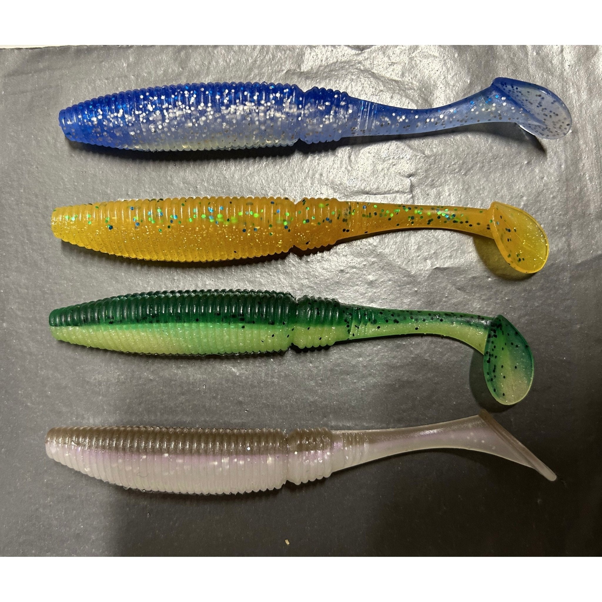 5” Ribbed Shad Bass Lure Sets - Bass Lures UK