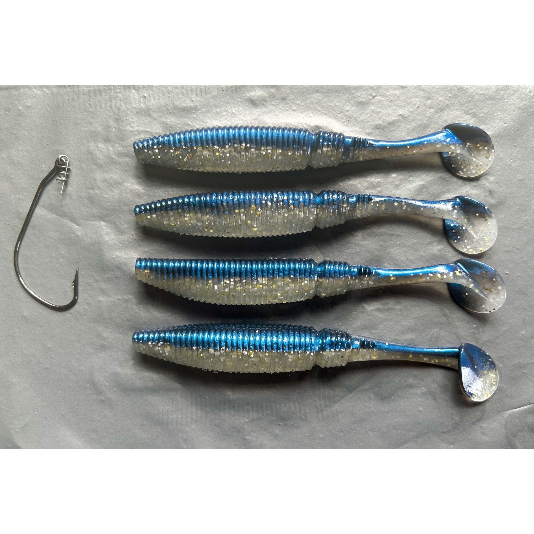 5” Ribbed Shad Bass Lure Sets - Bass Lures UK