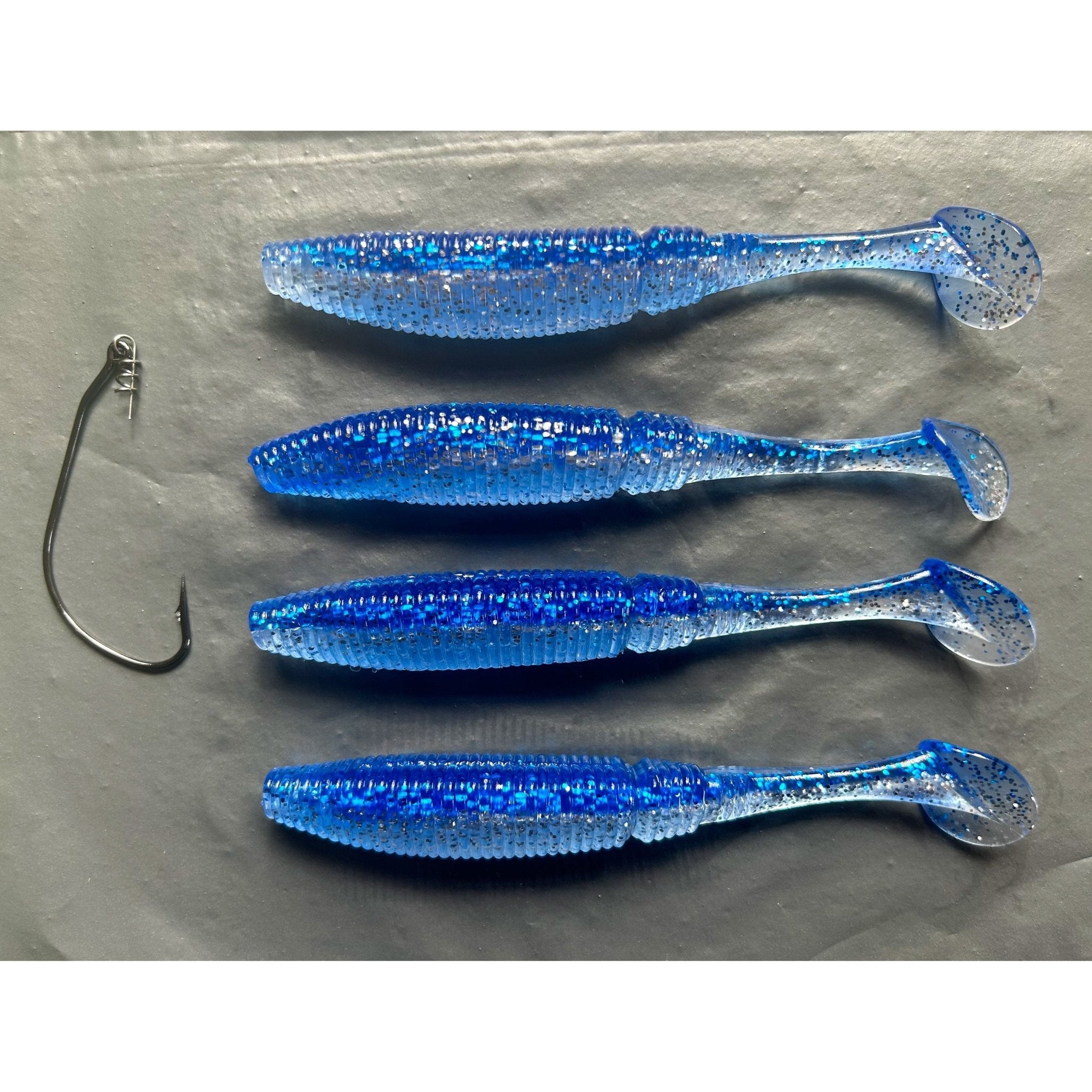 5” Ribbed Shad Bass Lure Sets - Bass Lures UK