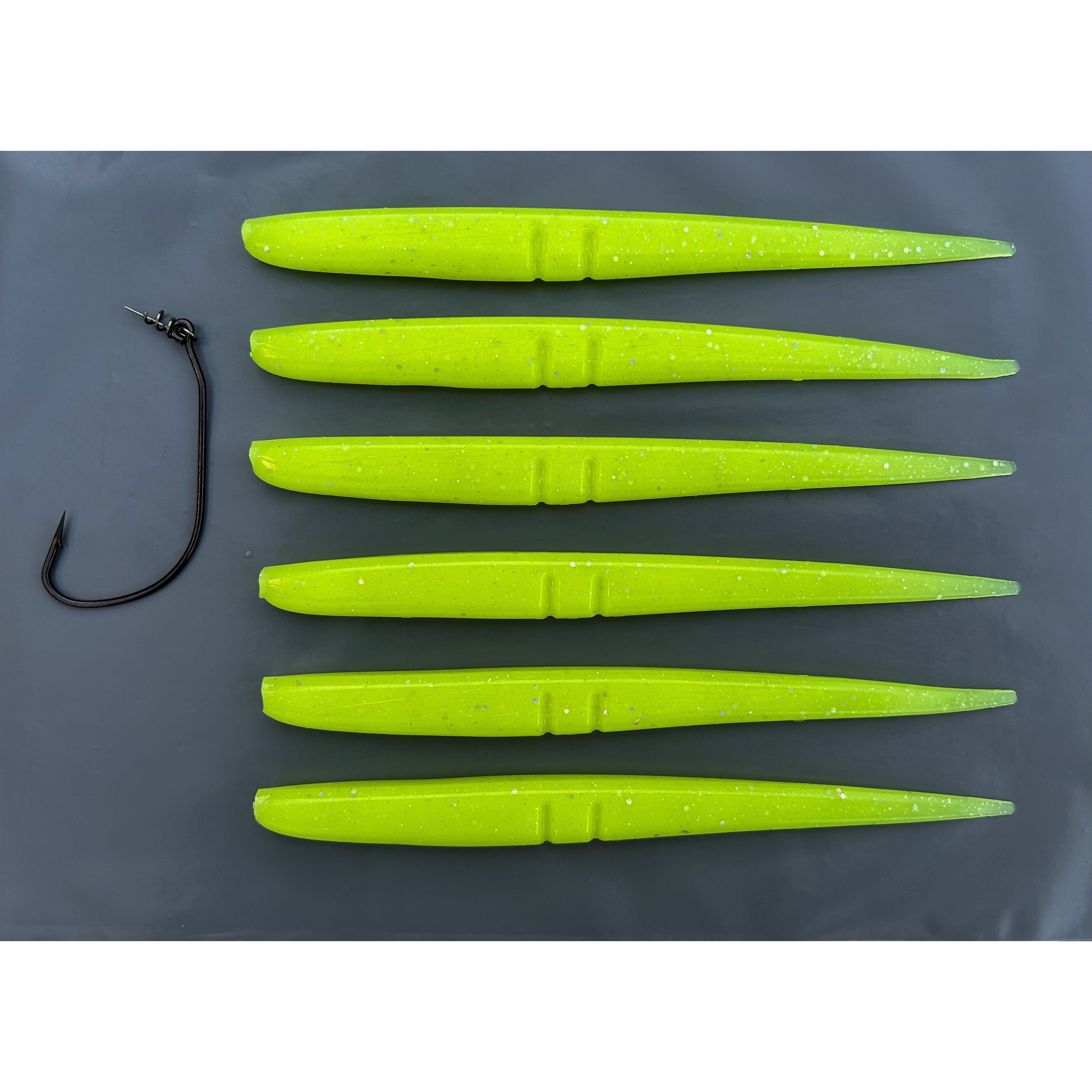 6” Cornish Handmade Super Soft Slug Tail Bass Lure Sets