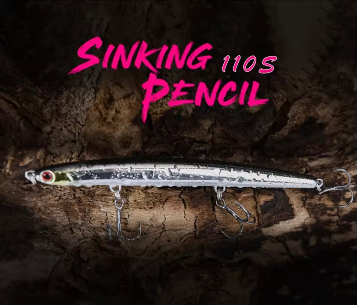 Medium Sinking Ultra Long Casting Pencil Bass Lure 110mm 12g