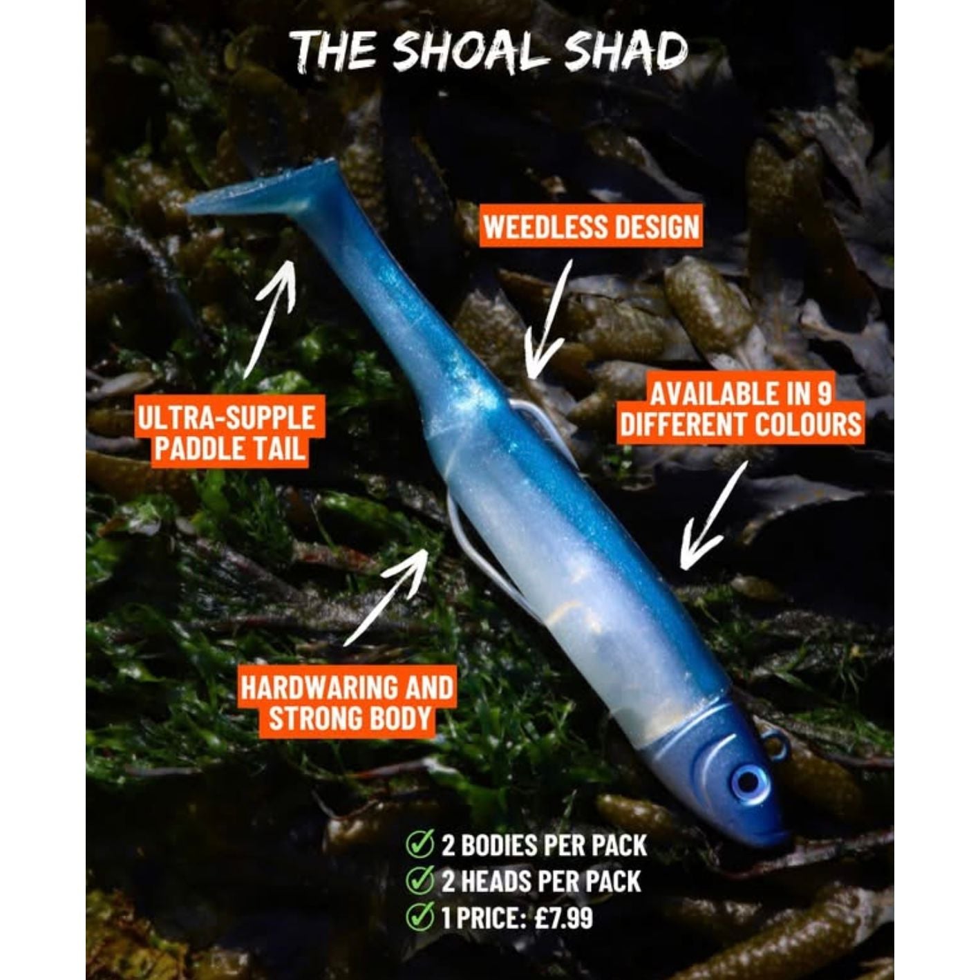 Drift Weedless Shoal Shad Double Combo Bass Lure