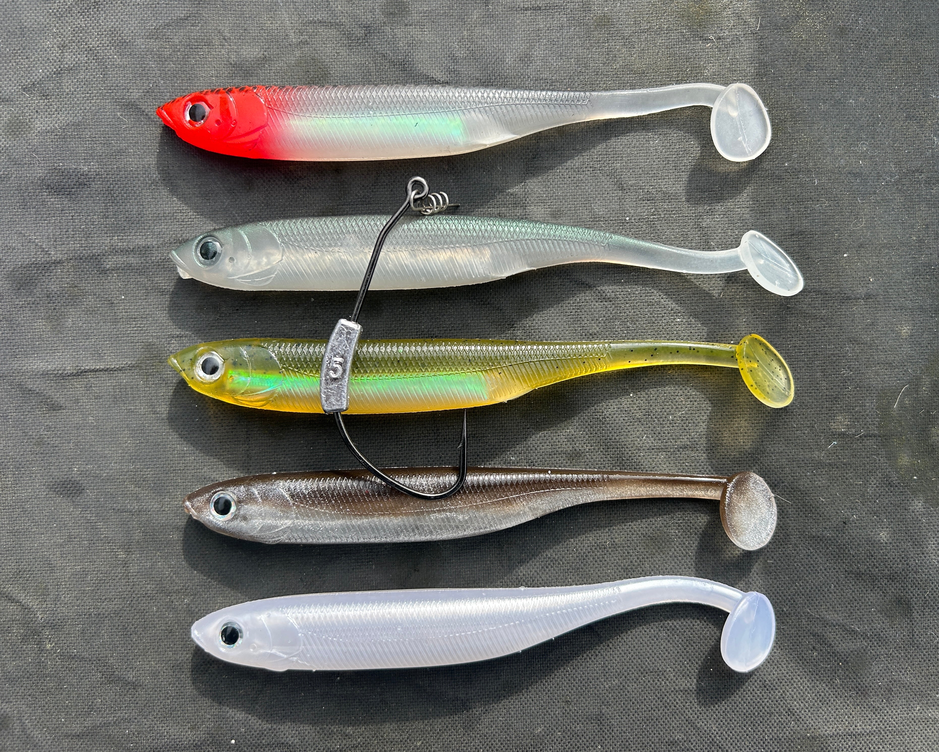 4.5” Soft J Shad Style Bass Lure Sets 125mm 18g
