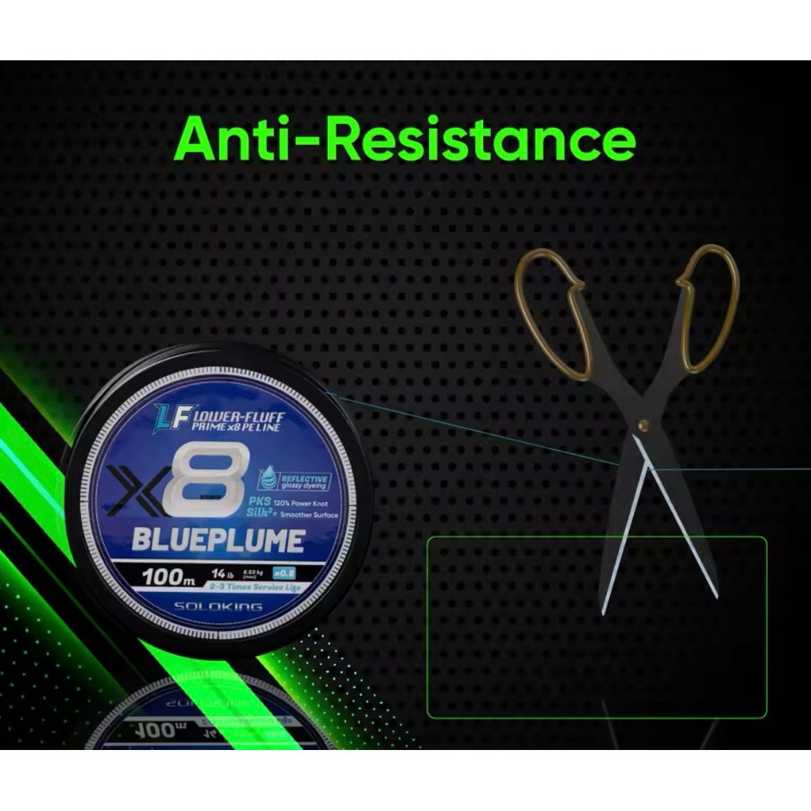 Fishing Braid Ultra Strength & Ultra Smooth x8 PE Blue & Green Fishing Line