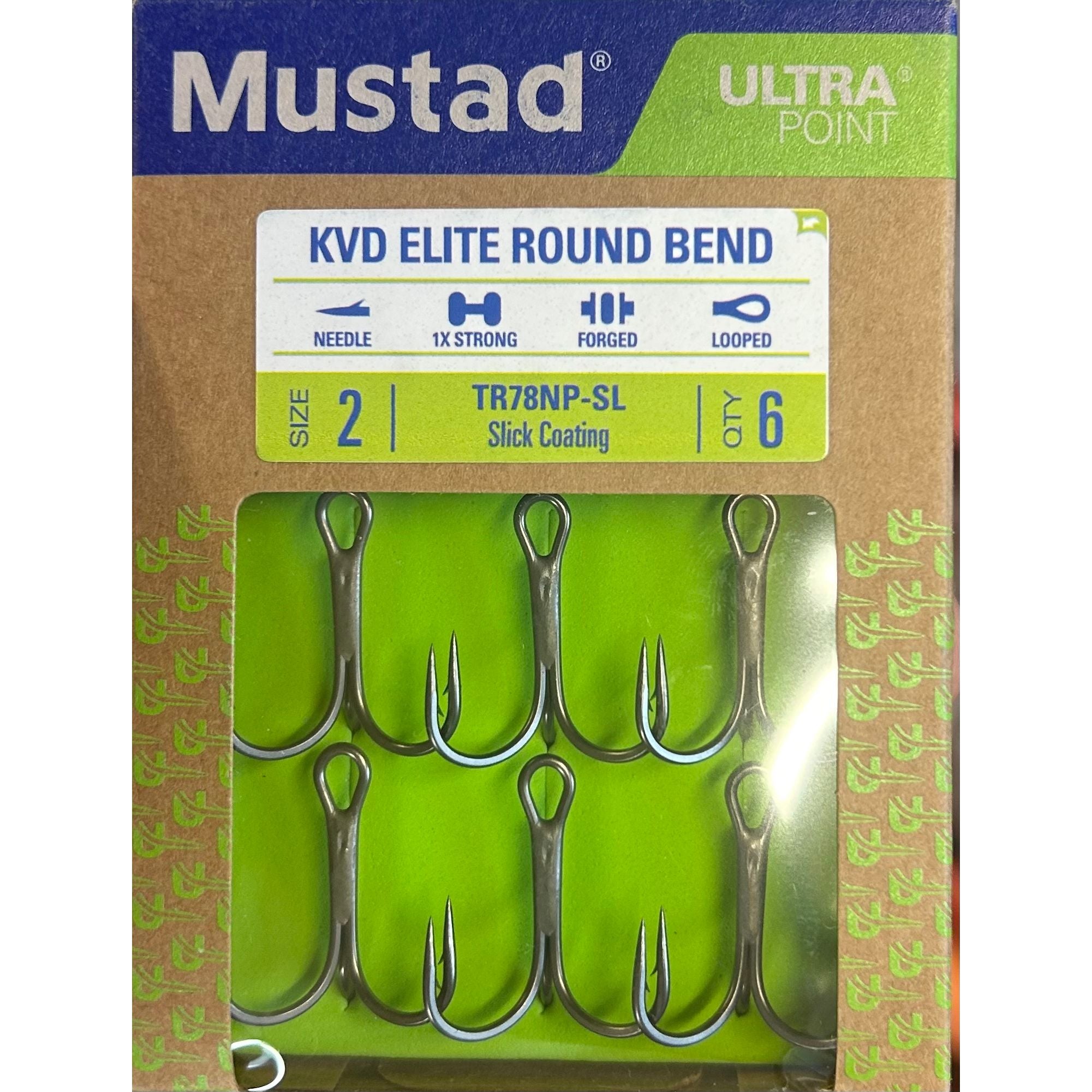 Mustad KVD Elite Round Bend Treble Replacement Hook - 1X Strong