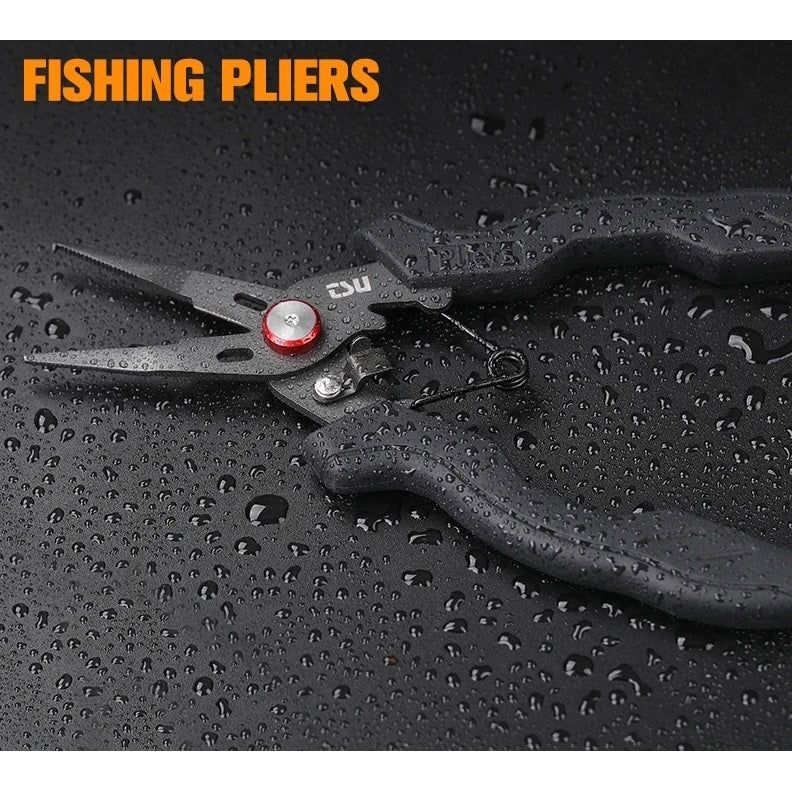 Fishing Multi - Tool Pliers for Braid & Split Rings 18cm 80g - Bass Lures UK