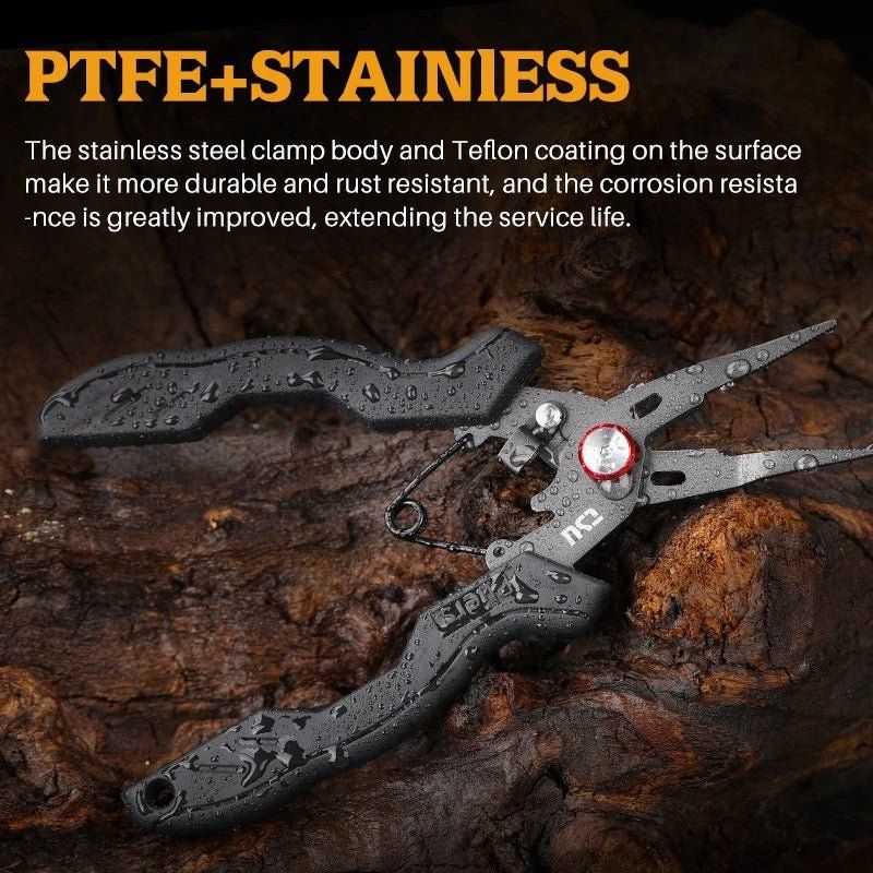 Fishing Multi - Tool Pliers for Braid & Split Rings 18cm 80g - Bass Lures UK