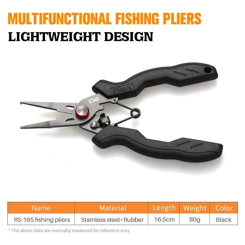 Fishing Multi - Tool Pliers for Braid & Split Rings 18cm 80g - Bass Lures UK