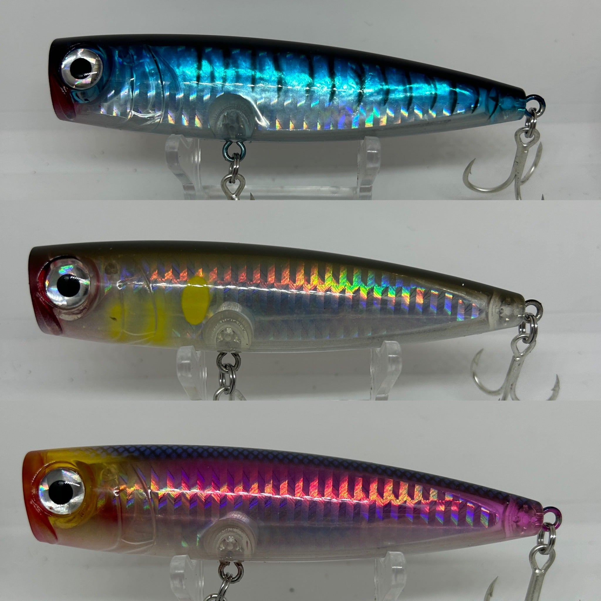 Small 3D Prism Surface Popper Topwater Bass Lure 105mm 23g - Bass Lures UK