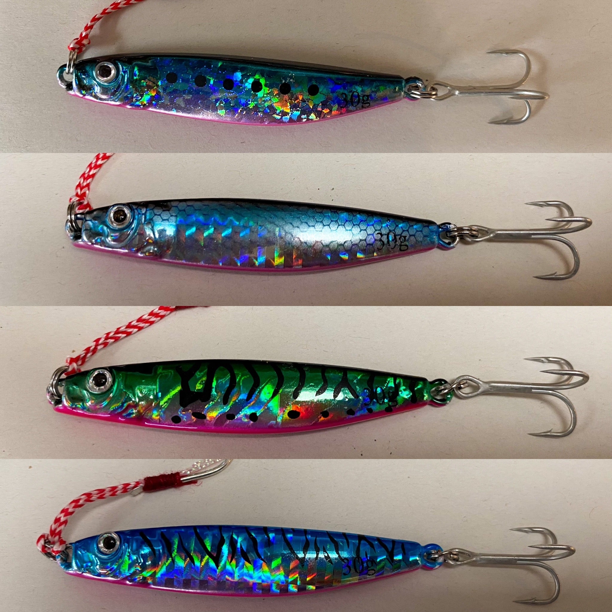 Small Metal Slow Bass Jigs 75mm 30g - Bass Lures UK