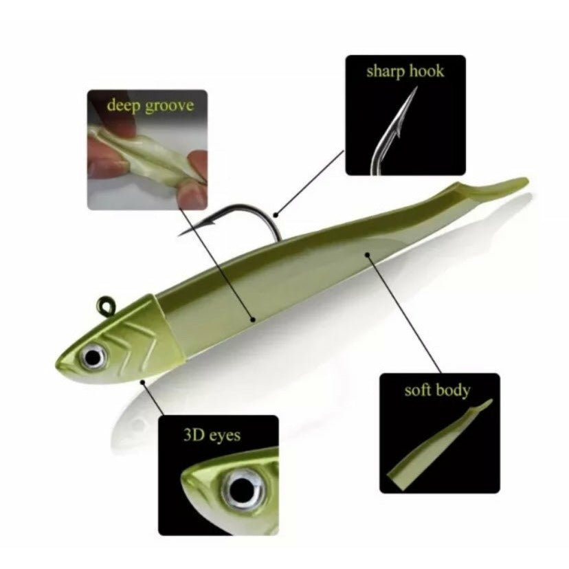 Small Weighted Paddletail Bass Lure Set - Bass Lures UK